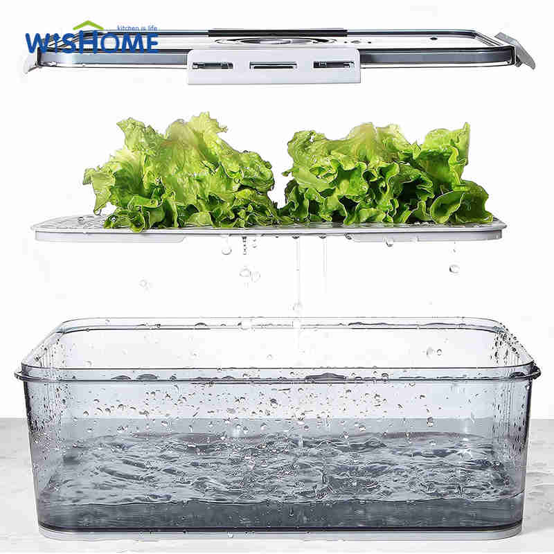 PET Material Fridge Organizer Dumpling Food Storage Container Refrigerator Storage Box with Time Setting Lid
