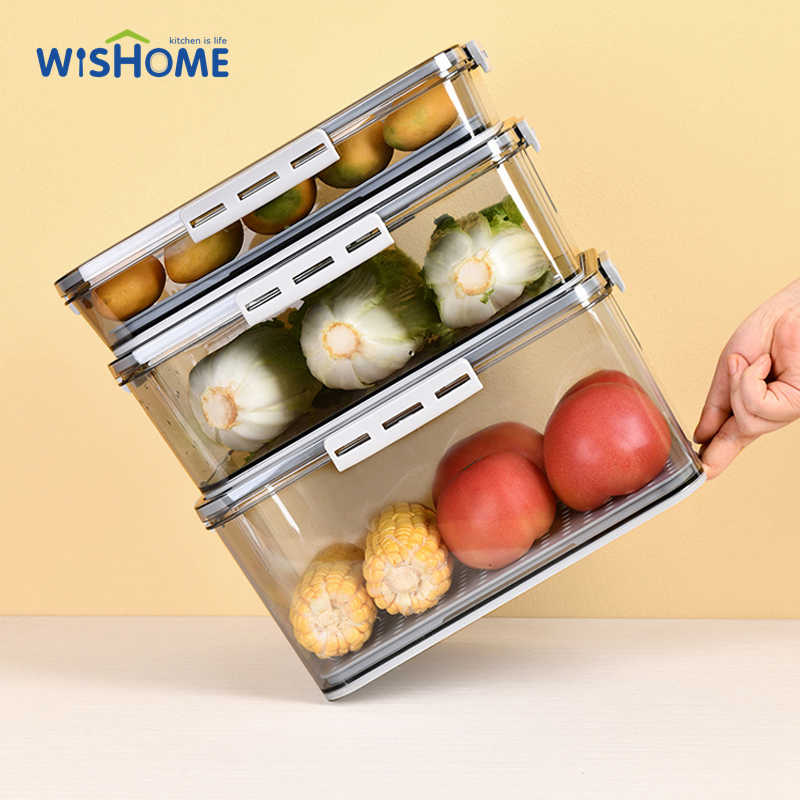 New Design Refrigerator Bins Timed Refrigerator Storage Box Multiple Food Storage Container Crisper Storage Box