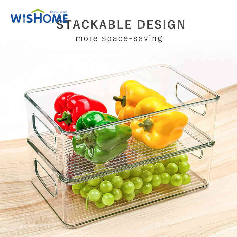 Set of 9 Mixed Size Save Space Refrigerator Storage Set Food Storage Container Kitchen Organizer Bins Easy to Clean