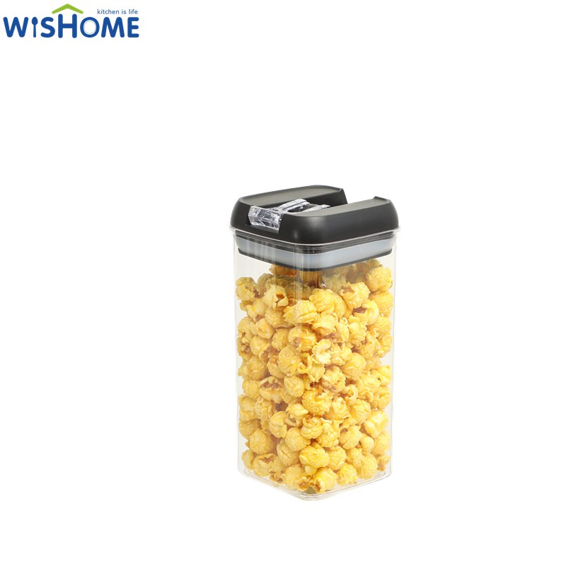 0.5L/0.8L/1.2L/1.9L Plastic Clear Food Storage Kitchen Storage Jar Cereal Kitchen Food Storage Box with Airtight Lid