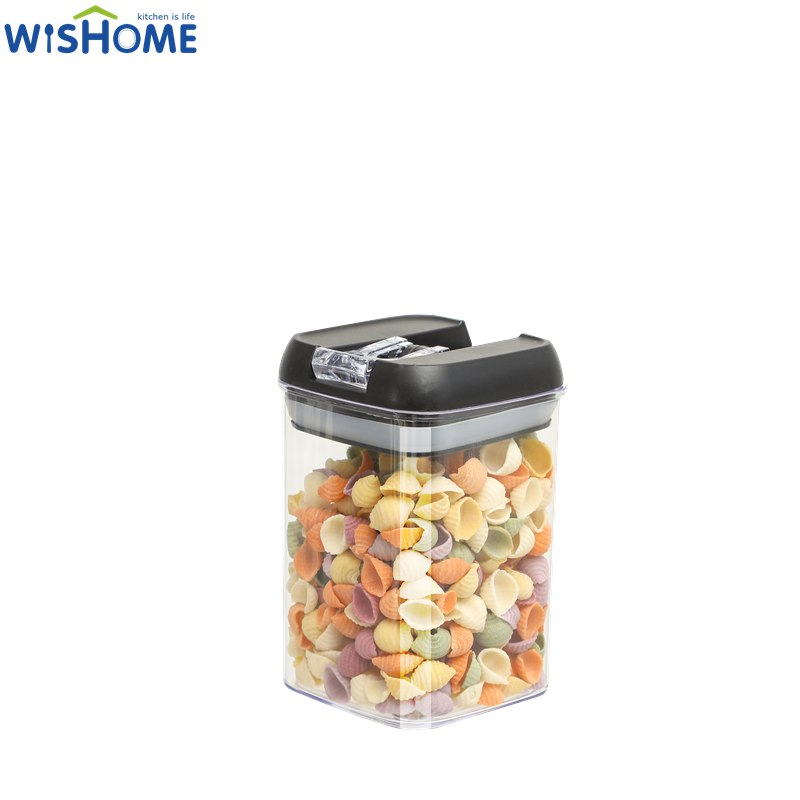 0.5L/0.8L/1.2L/1.9L Plastic Clear Food Storage Kitchen Storage Jar Cereal Kitchen Food Storage Box with Airtight Lid